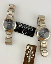 Lot 2 Montres Cadet Quartz Femme Acier 30mm Alimenté No Fond Neuf
