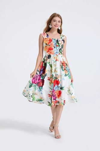 Robe blanche florale taille - robe,
