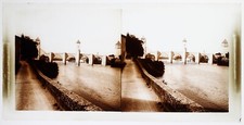 FRANCE Cahors Pont Valentré c1900 Photo Grande Plaque de verre n3 Stereo Vintage