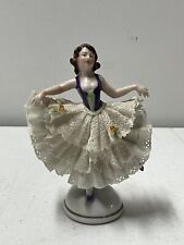 FIGURINE - EN PORCELAINE ALLEMANDE-danseuse ballerine dentelle