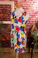 Robe D'Été Vintage Originale Années 80 Multicolore Pour Fête Taille 40