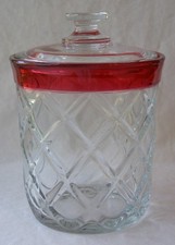 BEAUTIFUL VINTAGE INDIANA GAZEBO RUBY FLASH PRESSED GLASS ICE BUCKET