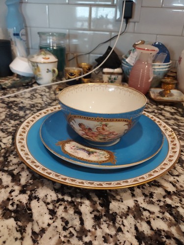 Sevres plate cup - sevres,, saucer