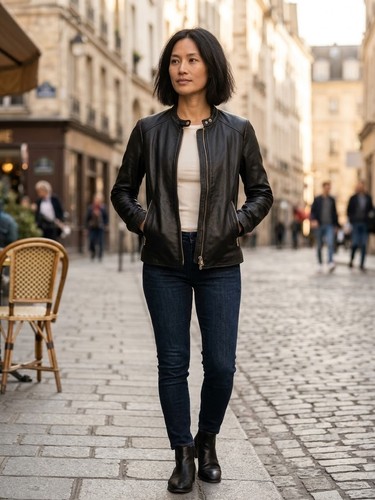 Veste cuir mango - veste, taille