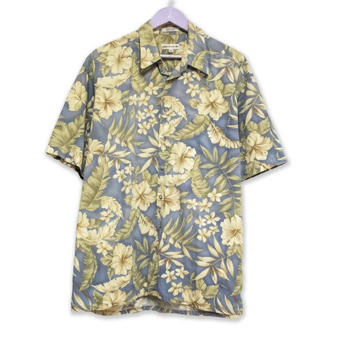 Chemise vintage jaune bleu - vintage,