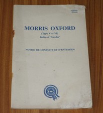 Notice de conduite et d'entretien MORRIS OXFORD de 1963