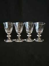 4 Anciens Verres À Liqueur Cristal Taillé Baccarat Modèle Canton XIXème Siècle