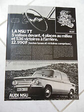 NSU TT 1972 publicité advert presse coupure publicitaire