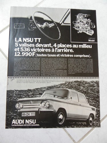 Nsu 1972 publicité advert - tt,