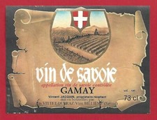 111-67 Etiquette Vin SAVOIE GAMAY JACQUIN prop. réc. Ets VITTET-DUPRAZ BILLIÈME