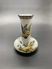 Ancien Vase En Faience Gien Modèle Renaissance Vintage Old French