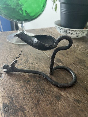 Vintage lampe huile fer - à,