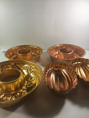 Lot vintage copper jello - copper,