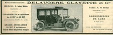 Publicité ancienne automobile Delaugere Clayette & Cie 1908 issue de magazine
