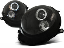 Paire de feux phares Mini cooper 06-14 angel eyes noir