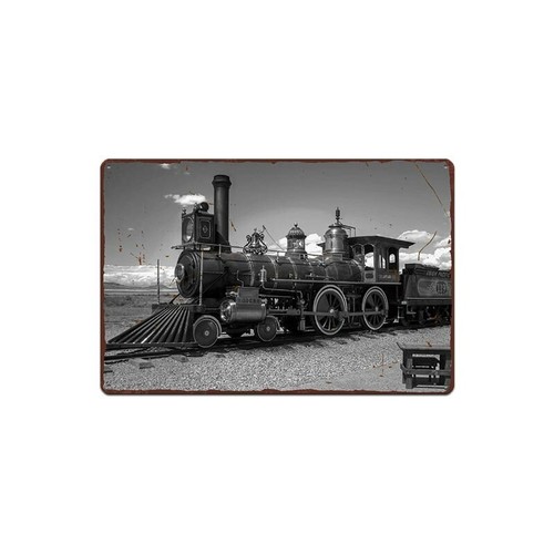 Plaque metal train ancien - plaque, en