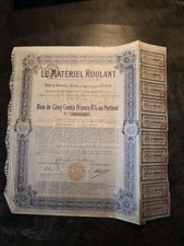 Action Au Porteur Le Matériel Roulant 1917