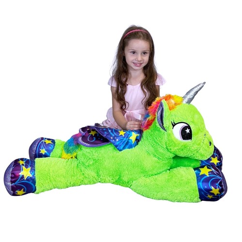 Grande peluche licorne - peluche, vert