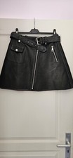 Jupe noire en cuir avec