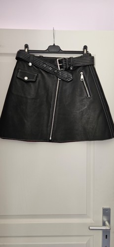Jupe noire cuir avec - jupe,