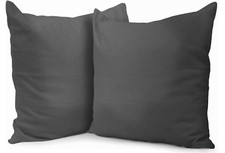 2 Taie Oreiller Anthracite Carré 60X60  Tissage serré 57 Fils/cm² Coton Renforcé