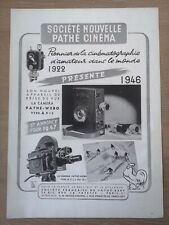 Publicité de 1946 Pathé Cinéma caméra pathé wébo/filés Lastex P. Fournier 2896