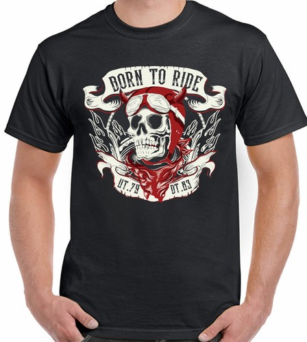 Shirt motard moto crâne - de,