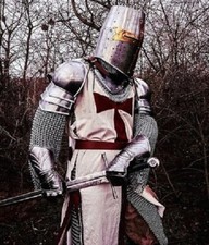 Medieval Chainmail Body Armor Knight Templar Armor Suit Steel LARP Warrior Suit