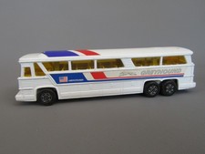 C858 Vintage 1975 Corgi UK Bus USA Greyhound MC-8 Americruiser Blanc L 17 cm