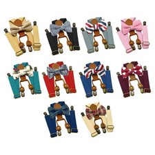 Costume de danse pour enfant avec bretelles et nœud papillon pour garçons