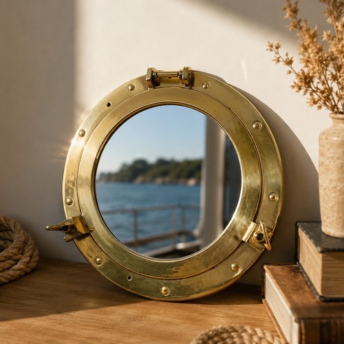Miroir hublot marin laiton - miroir,
