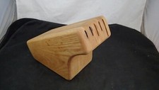 Solid oak wood 5 slot knife