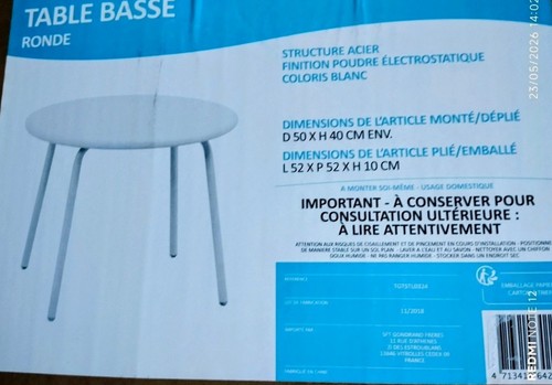 Table ronde enfant acier - table,