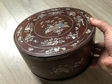 Ancienne boite ronde bois