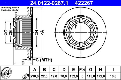Disque frein ventilé - 2x,