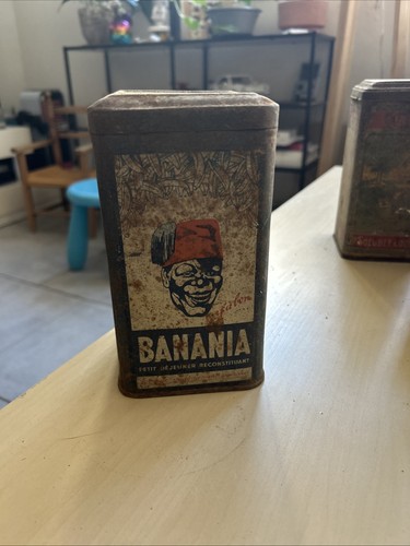 Ancienne boîte banania métal - boîte,
