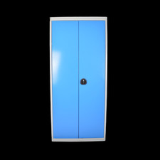 Armoire d'Entretien Vestiaire 2 Portes Battantes 4 Tablettes 1 Penderie 180x80x