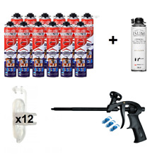 POLYNOR PRO 12x750ml PUR mousse isolante, isolation par pulvérisation, jeu 29...