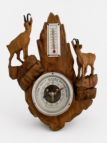 Ancien barometre bois sculpte - barometre,