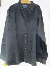 RRL Dress shirt 100% Coton Polo Ralph LAUREN Black XL Men Rare Excellent Cond.