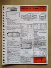 FICHE TECHNIQUE AUTOMOBILE RENAULT FUEGO GTX