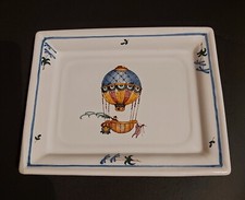 Drageoir decor " Ballon Montgolfière" faïence de Moustiers dédicace