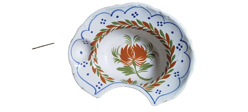 Ancien plat barbe - plat, faïence
