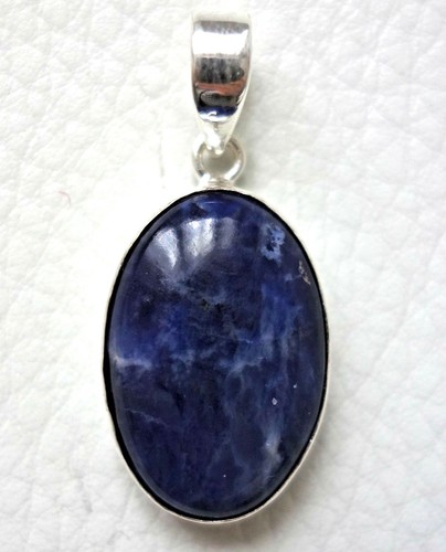 Pendentif pierre bleu argent - pierre,