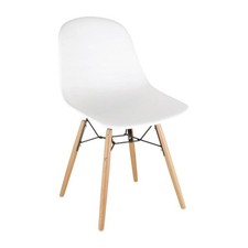 Lot de 2 chaises moulée en polypropylène avec structure métallique, blanche, ARL
