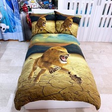 Lion Set 2pezzi Lit Simple Housse de Couette 160x200cm Deux Taie Réversible M.5
