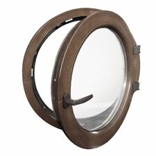 Fenêtre ronde à la française effet bois PVC Oeil de boeuf couleurs au choix