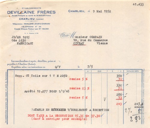 1952 ets devillaine freres - 1952,
