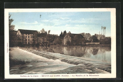 Cpa bessy sur cure - bessy-sur-cure,, moulin