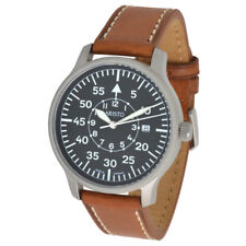 Aristo Montre 3H80 LB Avec Bracelet en Cuir 5ATM Suisse Ronda Quartz Acier Inox